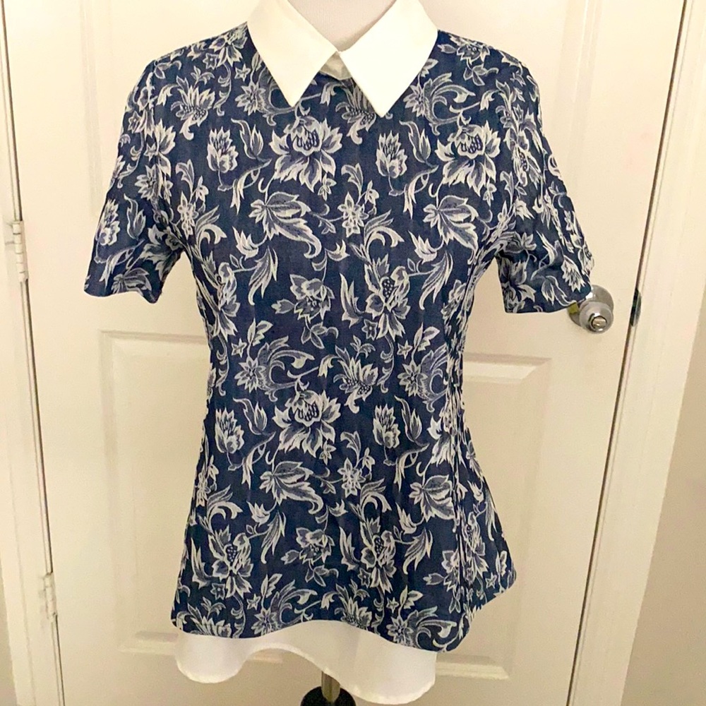 Sister Jane contrast collar embroidered top SMALL